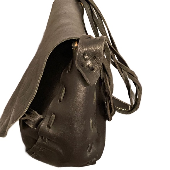 Patricia Nash Bag crossbody saddle bag tooled black leather - Picture 8 of 8